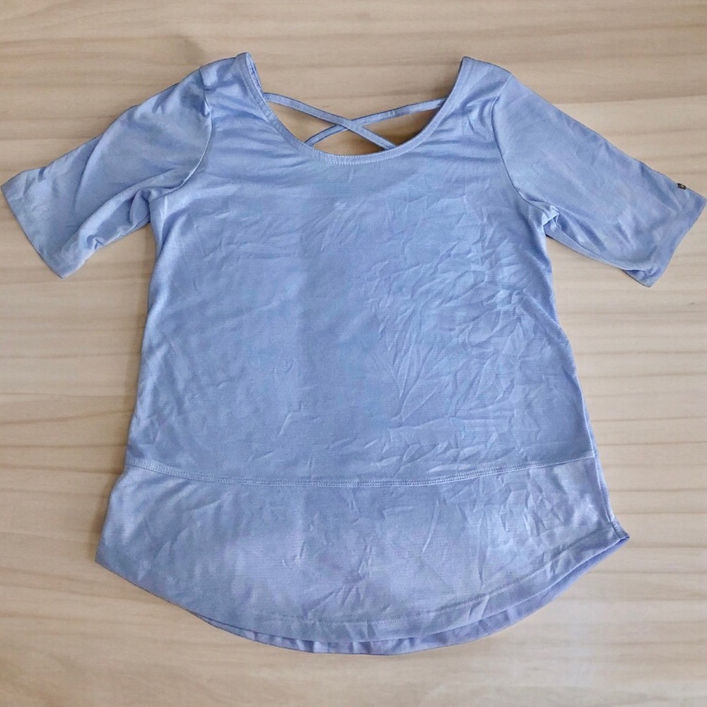 Columbia Women’s Tee Short Sleeve - Small - Periwinkle Blue - Strappy Scoopneck